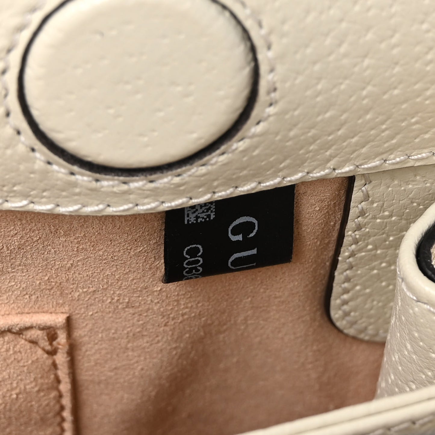 GG Supreme Monogram Textured Calfskin Web Small Ophidia Chain Shoulder Bag Beige Ebony Mystic White