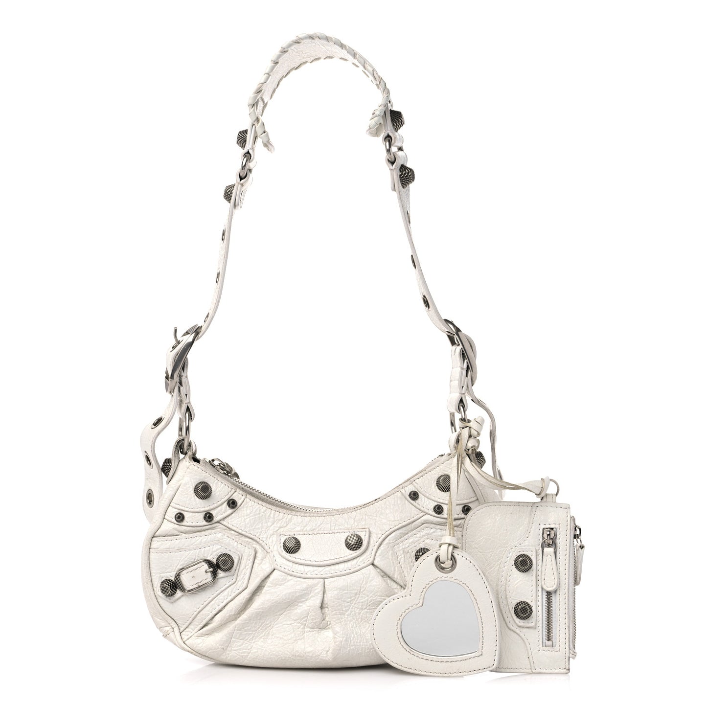 Agneau Arena Le Cagole Shoulder Bag XS Optic White