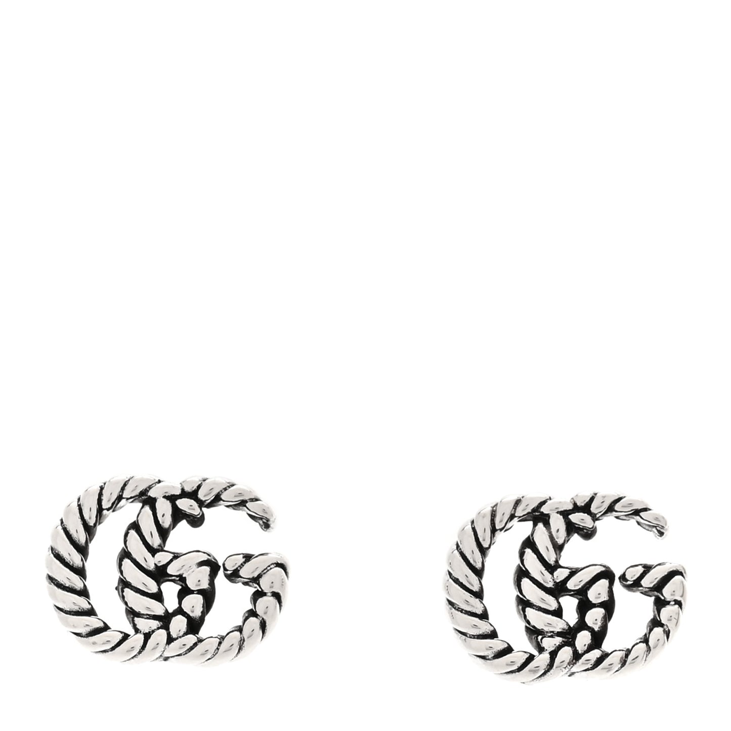 Sterling Silver Torchon Double G Earrings