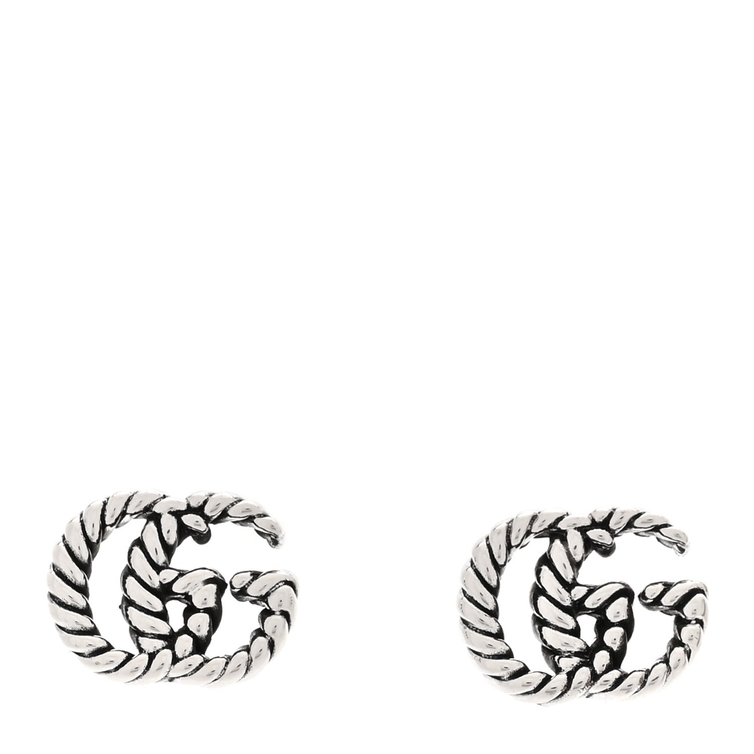 Gucci Sterling Silver Torchon Double G Earrings 1 of 4