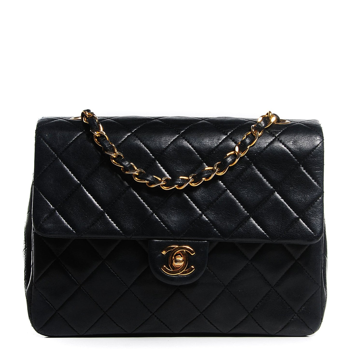 Lambskin Mini Single Flap Bag Black