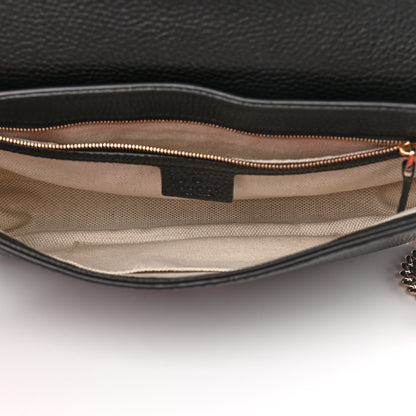Gucci Pebbled Calfskin Medium Soho Flap Crossbody Black 5 of 10