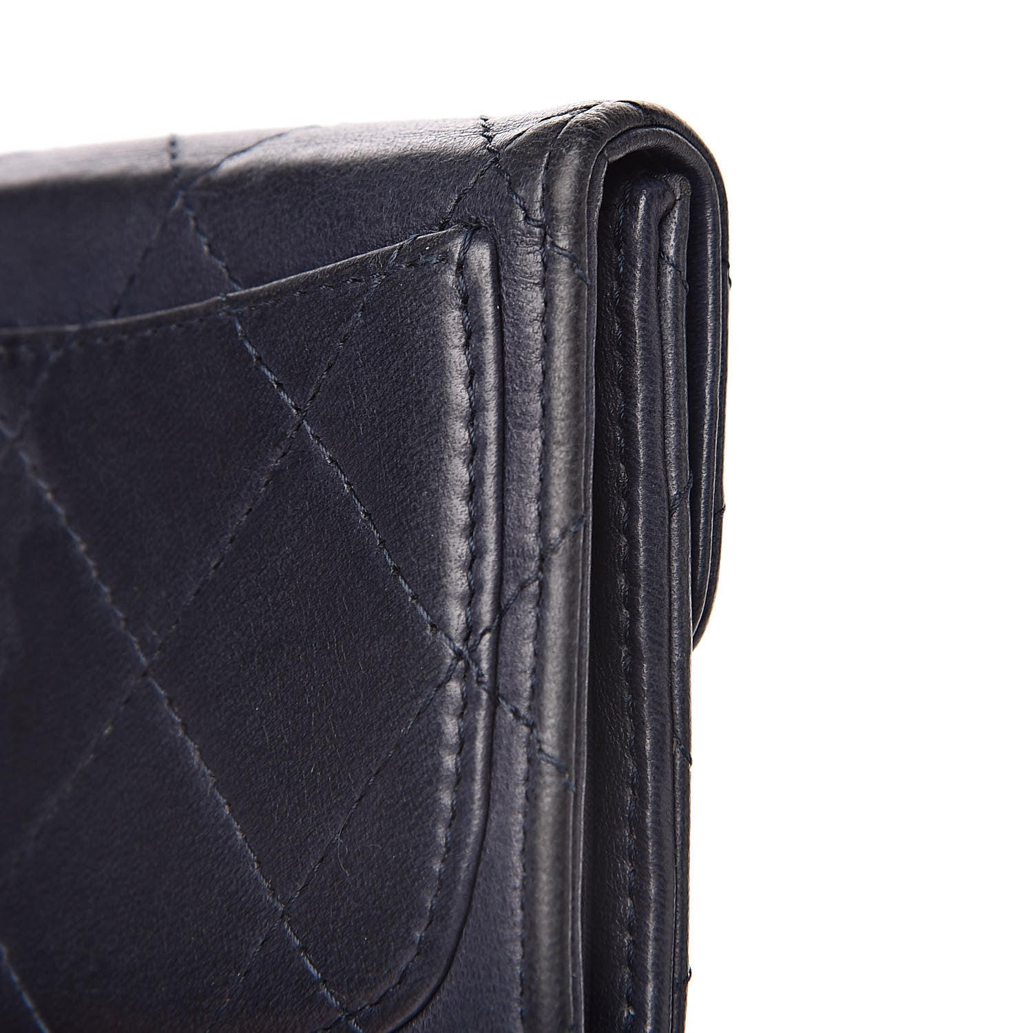 Chanel Lambskin Quilted Flap Card Holder Wallet Navy 13 of 13