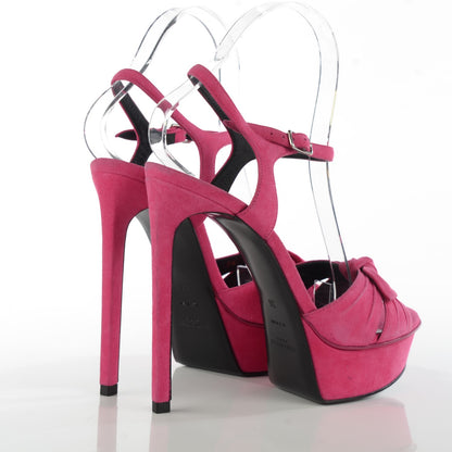 Saint Laurent Suede Classic Tribute 105 Platform Sandals 36 Fuchsia 4 of 8