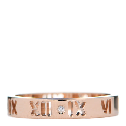 Tiffany 18K Rose Gold Diamond Atlas Pierced Ring 54 6.75 3 of 5