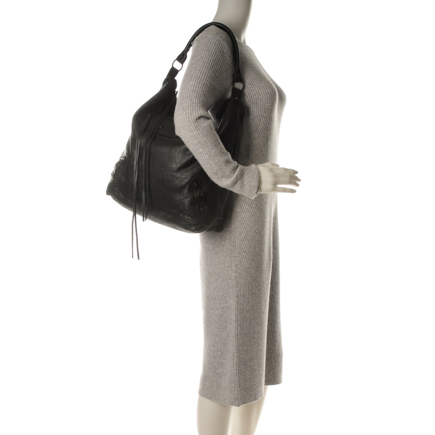 Agneau Classic Hardware Day Hobo Black