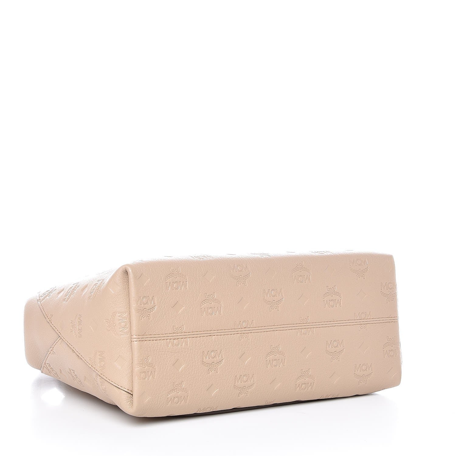 MCM Calfskin Ottomar Monogram Medium Klara Hobo New Beige 4 of 7