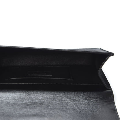 Saint Laurent Velvet Classic Monogram Tassel Clutch Black 4 of 10