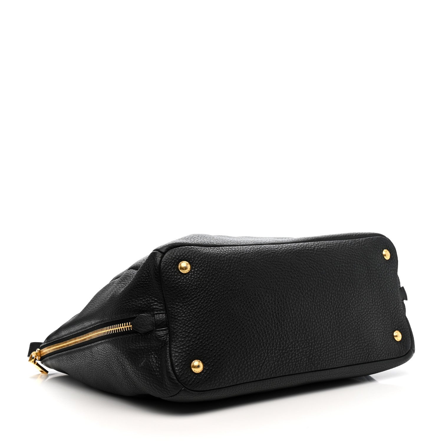 Prada Vitello Daino Side Zip Tote Black 4 of 14