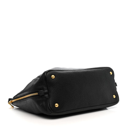 Prada Vitello Daino Side Zip Tote Black 4 of 14