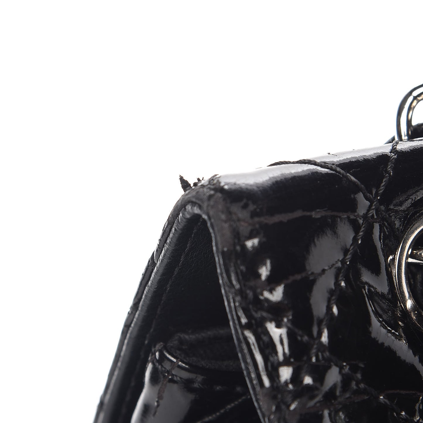 Vinyl Quilted In the Business Flap Bag Black
