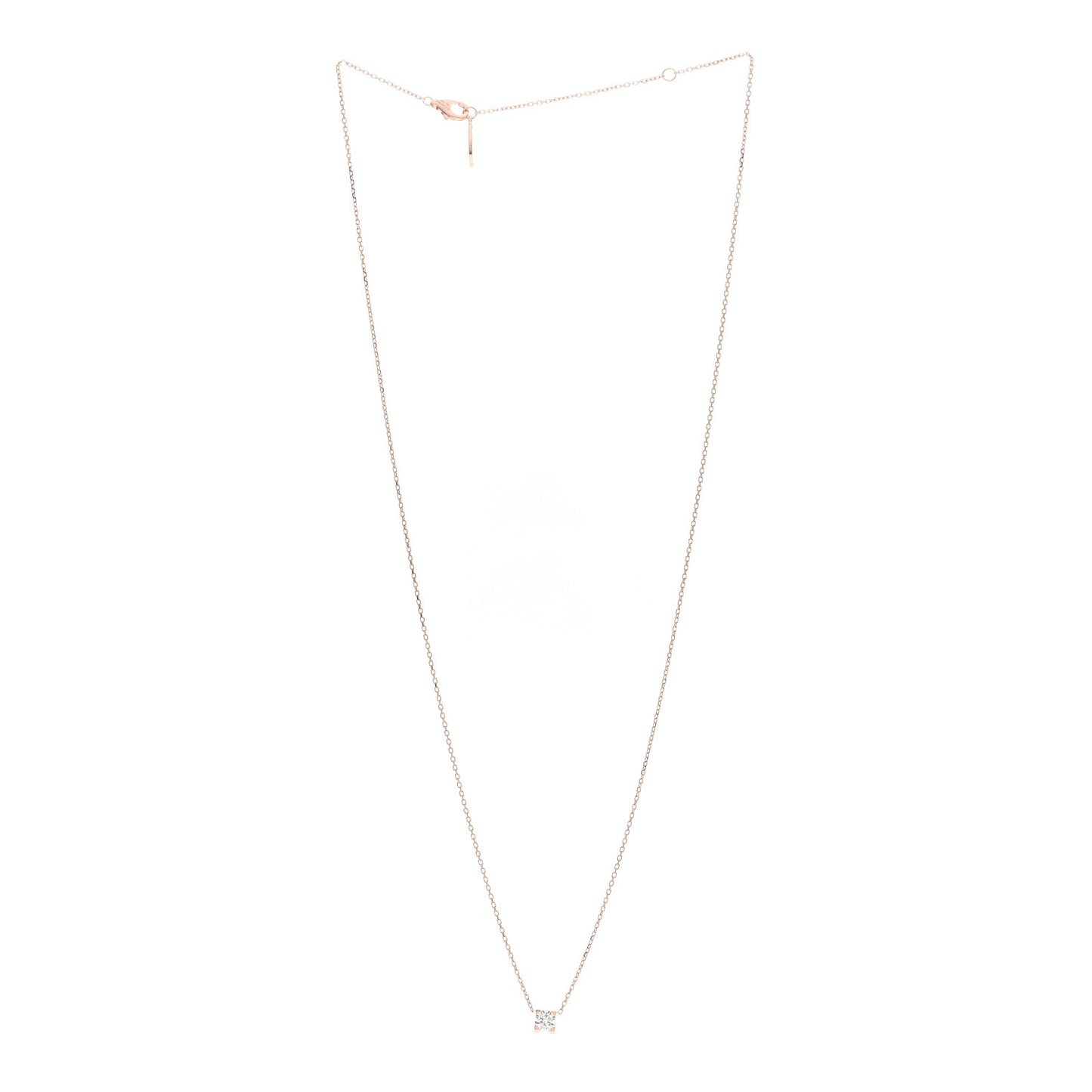 18K Pink Gold Diamond .34ct C De Cartier Pendant Necklace