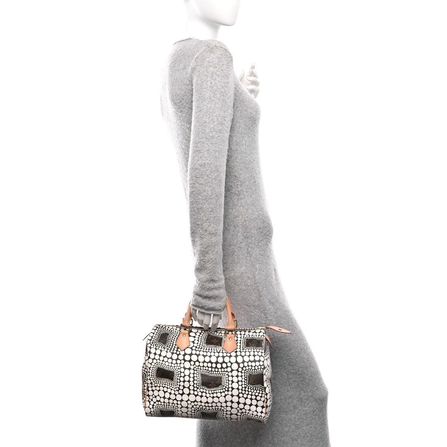 Louis Vuitton Monogram Kusama Town Speedy 30 White 2 of 10