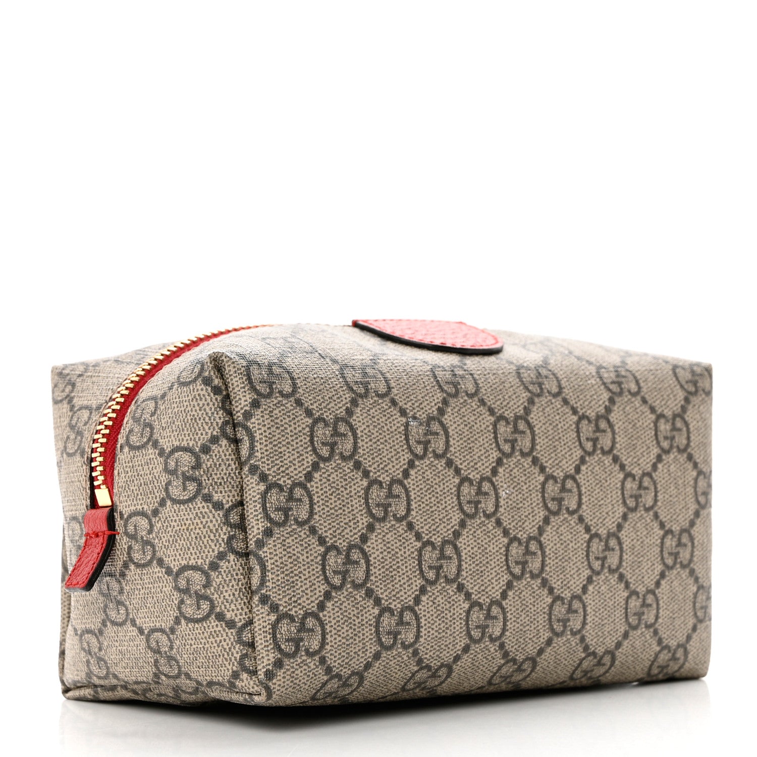 Gucci Soft GG Supreme Monogram Calfskin Medium Ophidia Cosmetic Case Beige Ebony Hibiscus Red 3 of 8