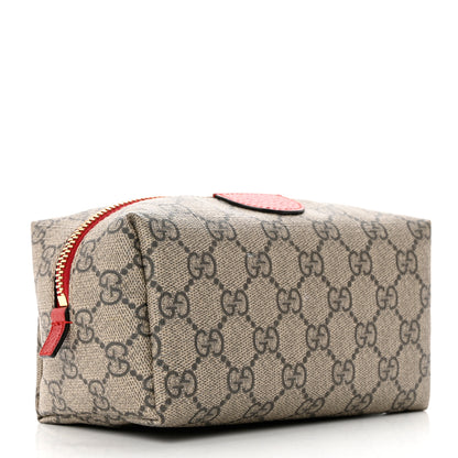 Gucci Soft GG Supreme Monogram Calfskin Medium Ophidia Cosmetic Case Beige Ebony Hibiscus Red 3 of 8
