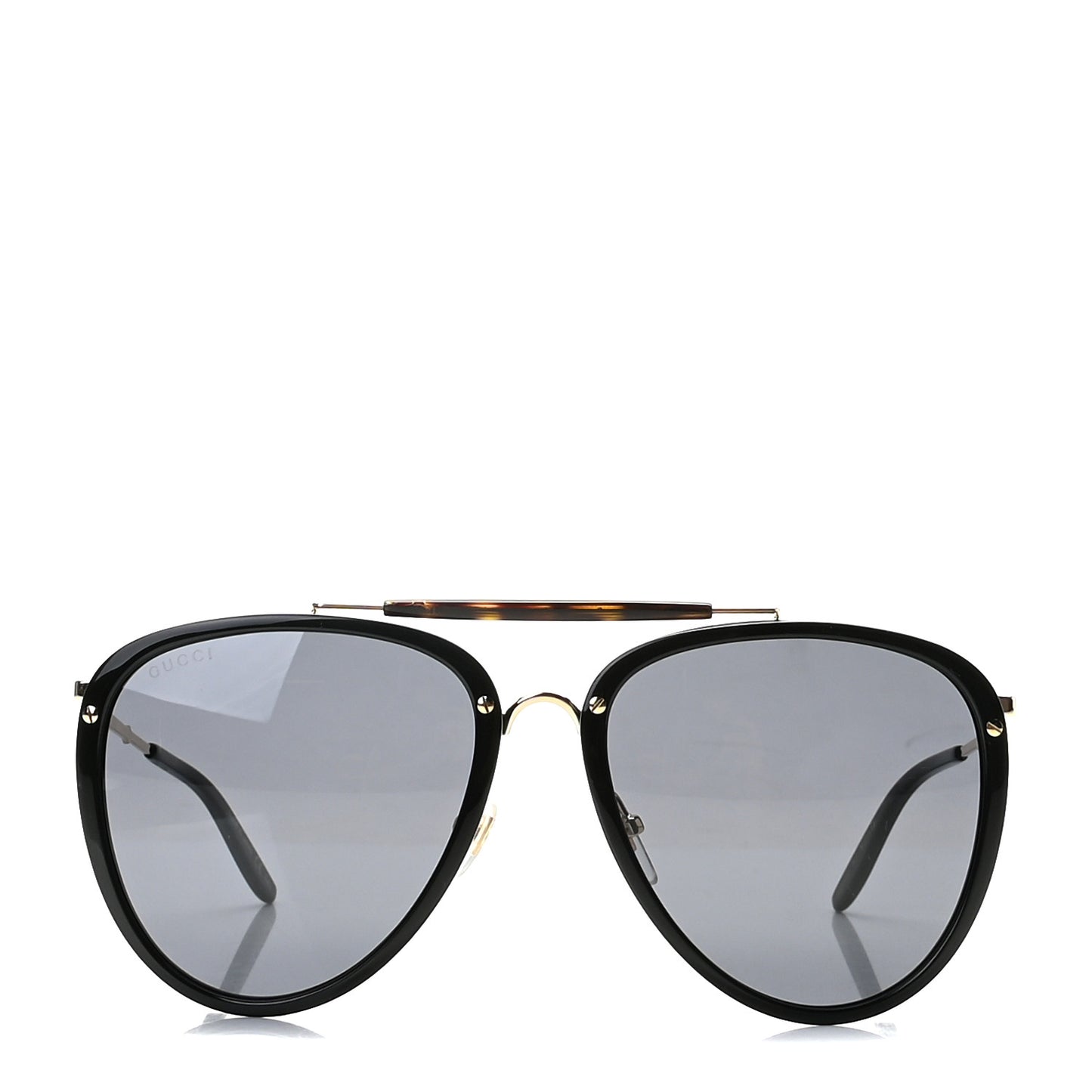 Metal Aviator Sunglasses GG0672S Black Gold