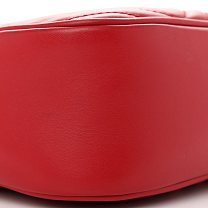Gucci Calfskin Matelasse Small GG Marmont Chain Shoulder Bag Hibiscus Red 10 of 17