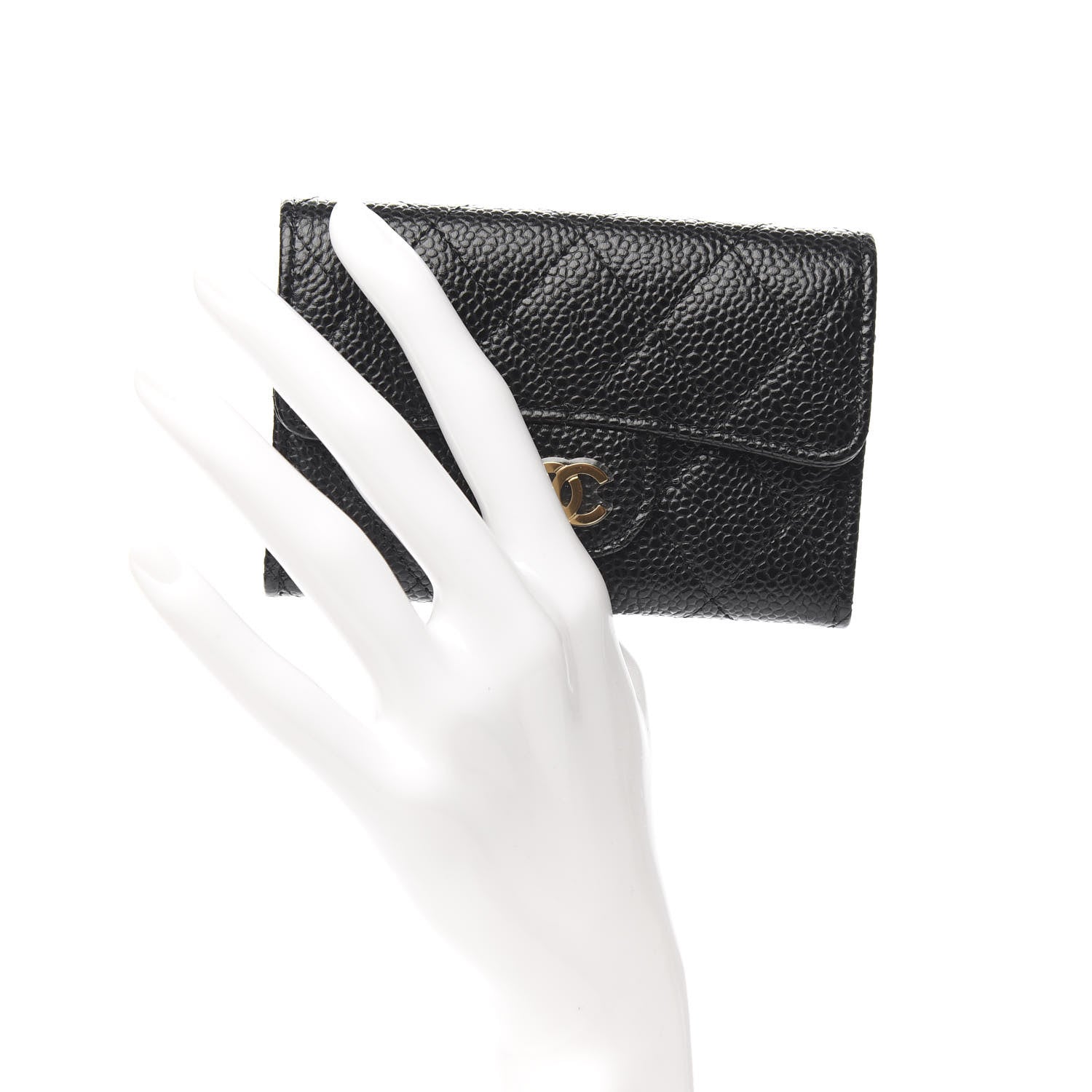 Chanel Caviar Quilted Flap Card Holder Black 2 of 9