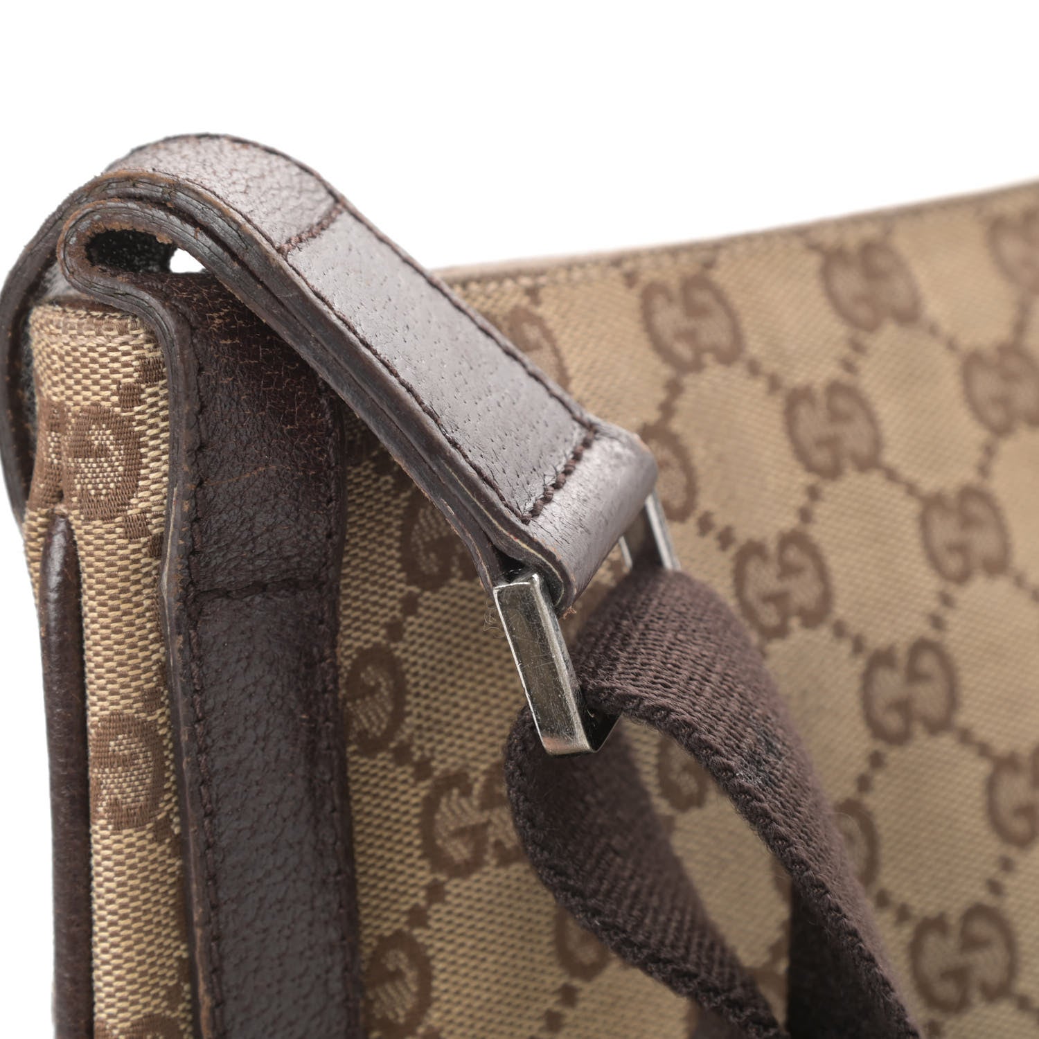Gucci Monogram Flat Messenger Bag Dark Brown 18 of 19