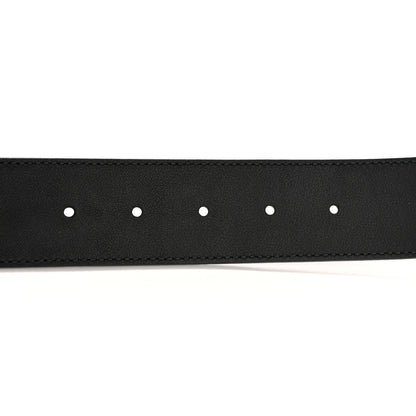 Gucci Textured Dollar Calfskin Nickel Double G 40mm Belt 80 32 Black 4 of 7