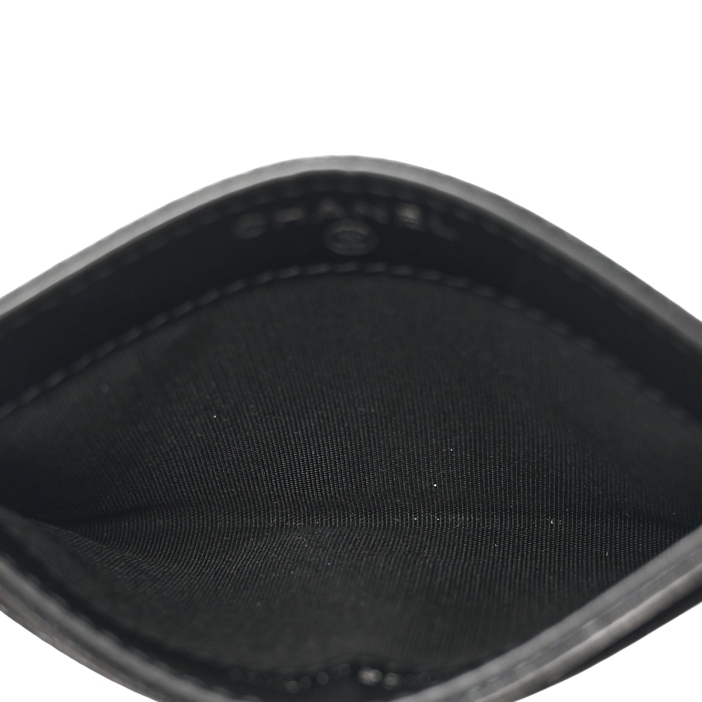 Caviar Camellia Embossed Card Holder Black