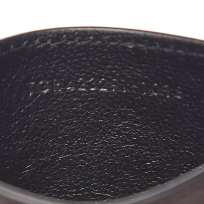 Saint Laurent Grain De Poudre Matelasse Chevron Monogram Credit Card Case Black 7 of 8