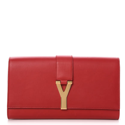 Saint Laurent Calfskin Classic Y Ligne Clutch Rouge Orient 1 of 12