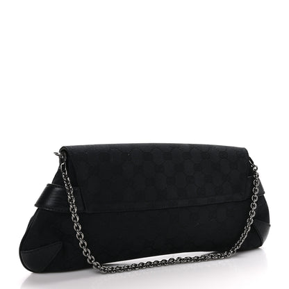 Gucci Monogram Horsebit Chain Clutch Black 3 of 10