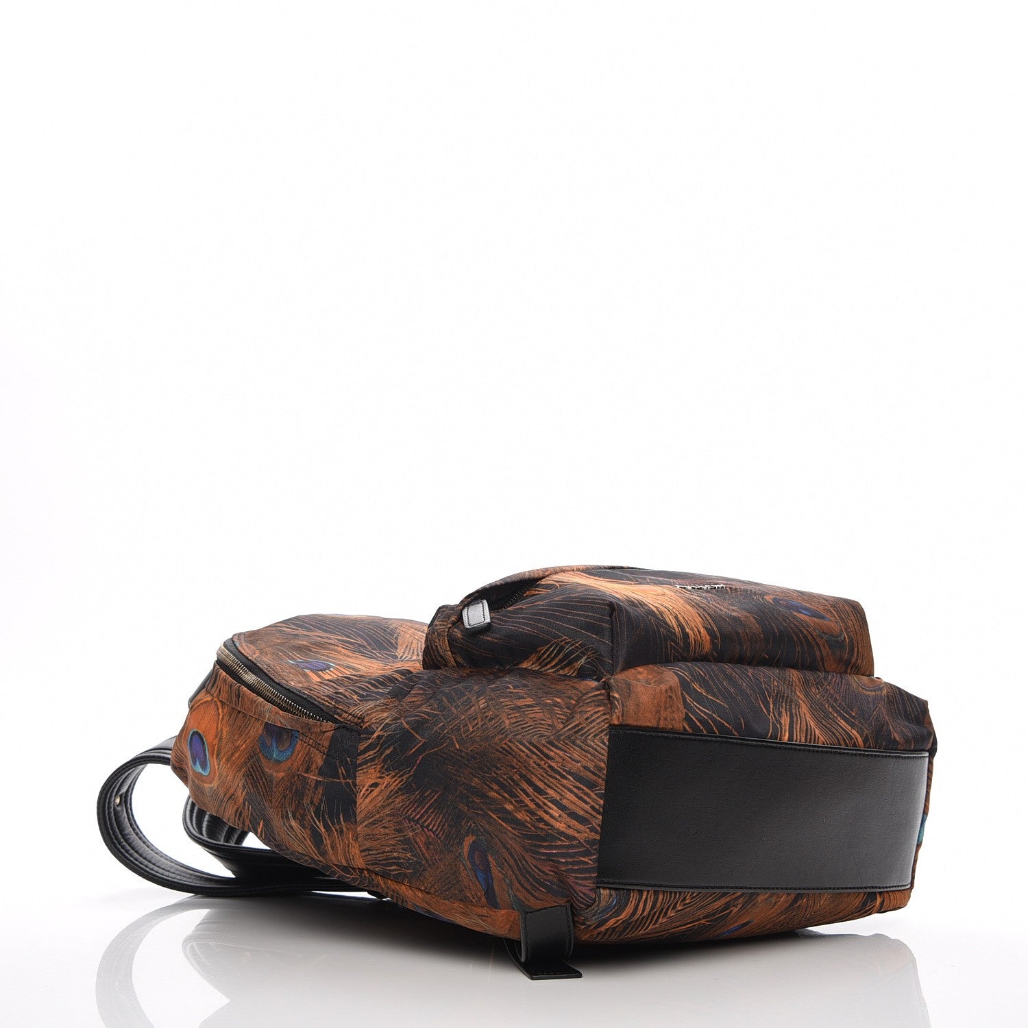 Givenchy Nylon Calfskin Peacock Print Backpack Brown 4 of 8