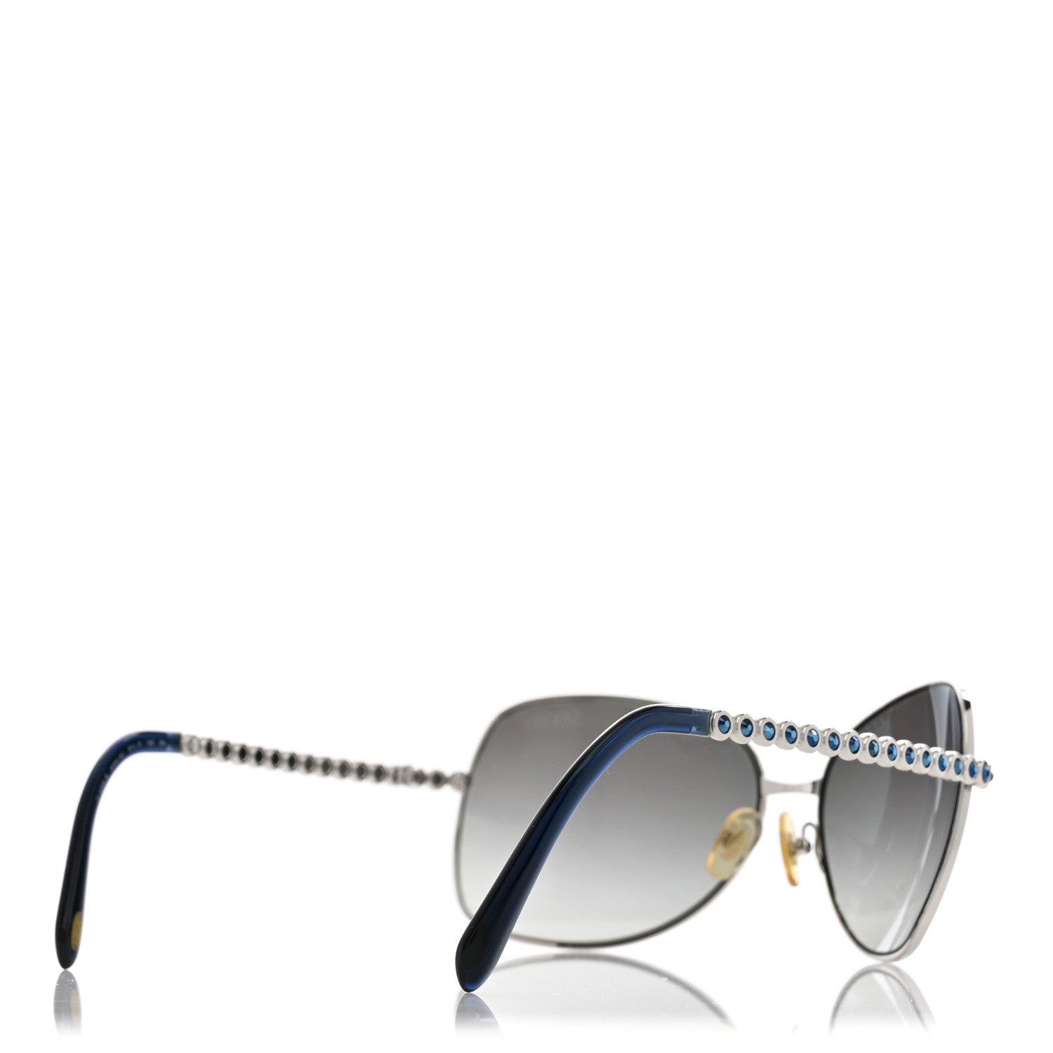 Tiffany Metal Crystal TF3006-B Sunglasses Silver Blue 4 of 8