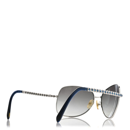 Tiffany Metal Crystal TF3006-B Sunglasses Silver Blue 4 of 8