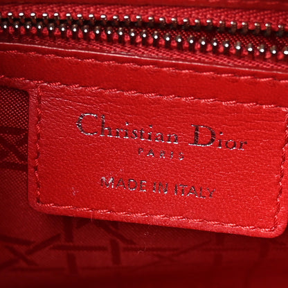 Christian Dior Lambskin Cannage Medium Lady Dior Red 5 of 9