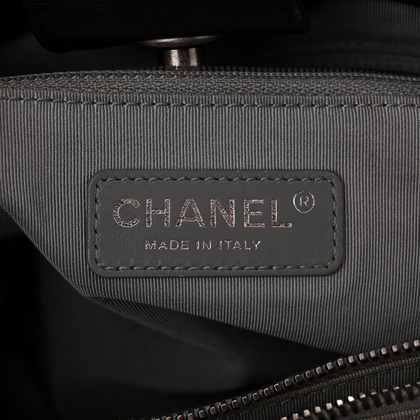 Calfskin Quilted Boy Shopping Tote Black