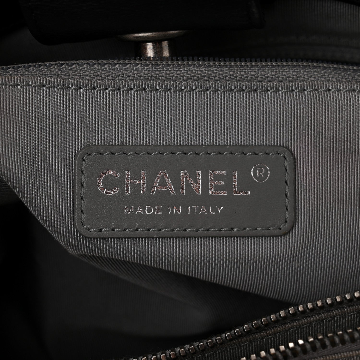 Chanel Calfskin Quilted Boy Shopping Tote Black 6 of 11