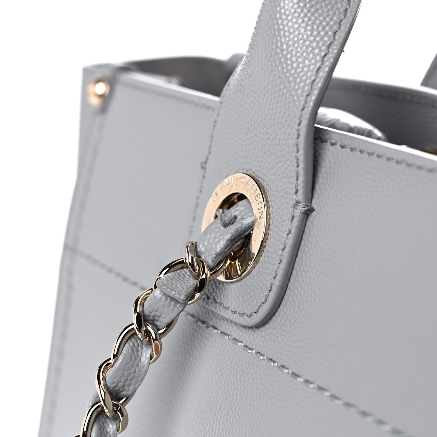 Chanel Caviar Studded Small Deauville Tote Grey 17 of 18