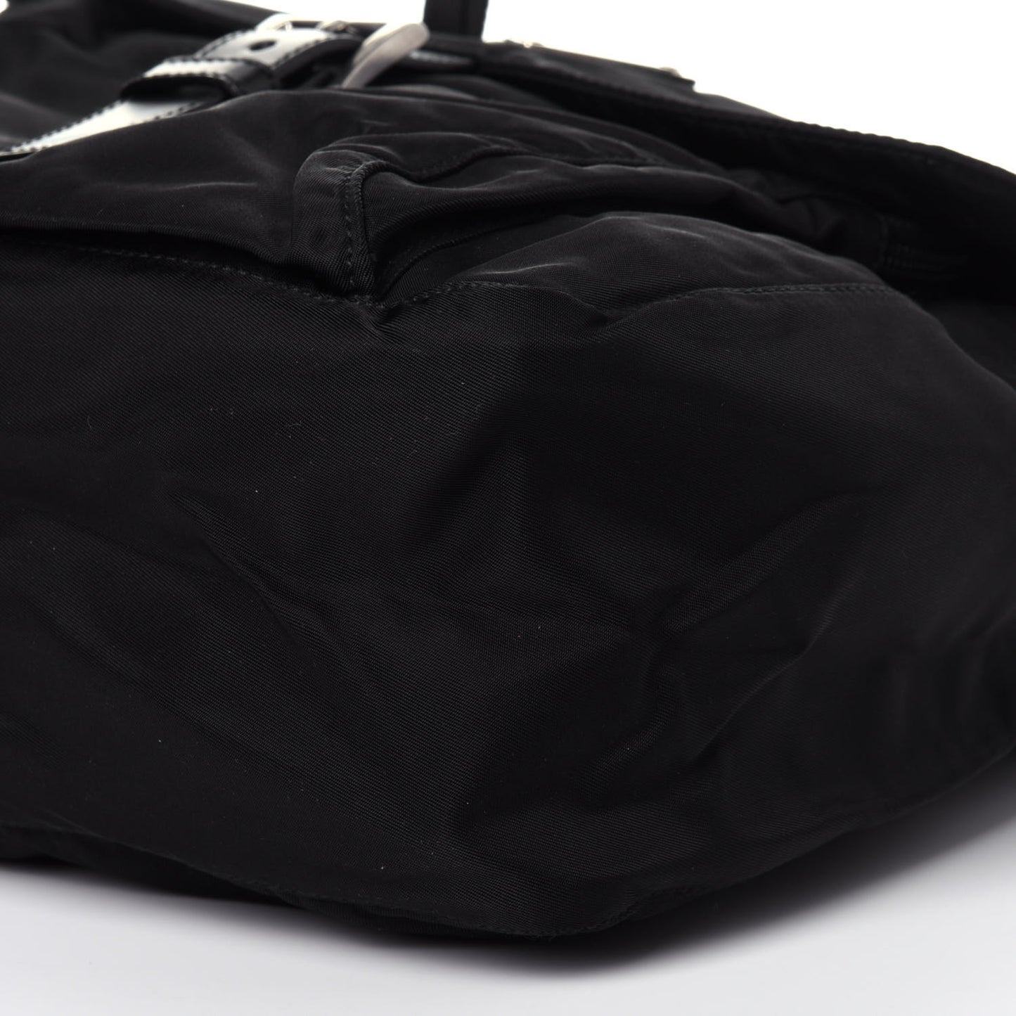 Tessuto Nylon Single Buckle Messenger Bag Black