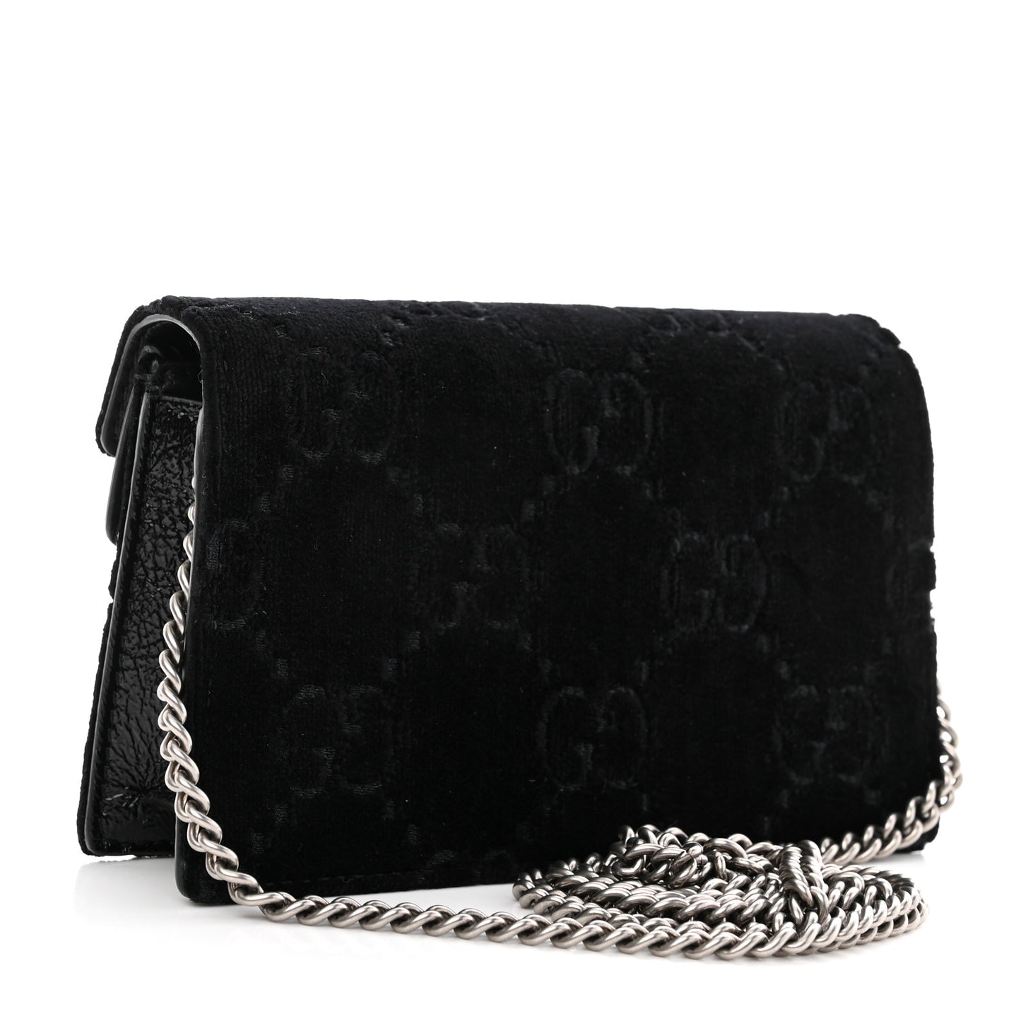 Velvet GG Monogram Super Mini Dionysus Shoulder Bag Black