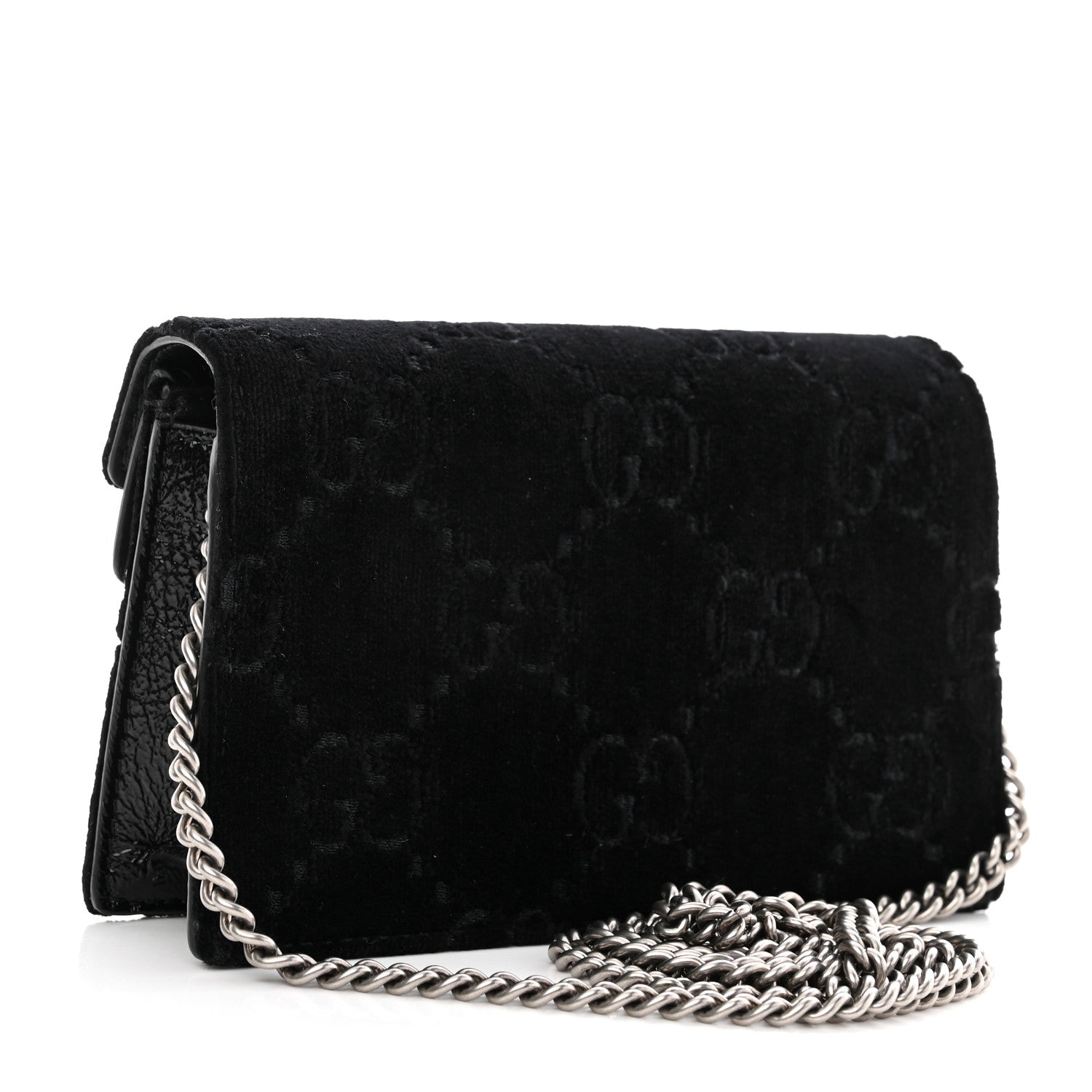 Gucci Velvet GG Monogram Super Mini Dionysus Shoulder Bag Black 3 of 10