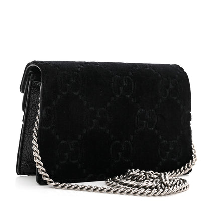 Gucci Velvet GG Monogram Super Mini Dionysus Shoulder Bag Black 3 of 10