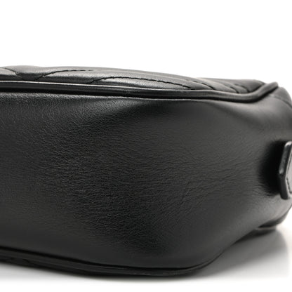 Gucci Calfskin Matelasse Small GG Marmont Chain Shoulder Bag Black 10 of 11