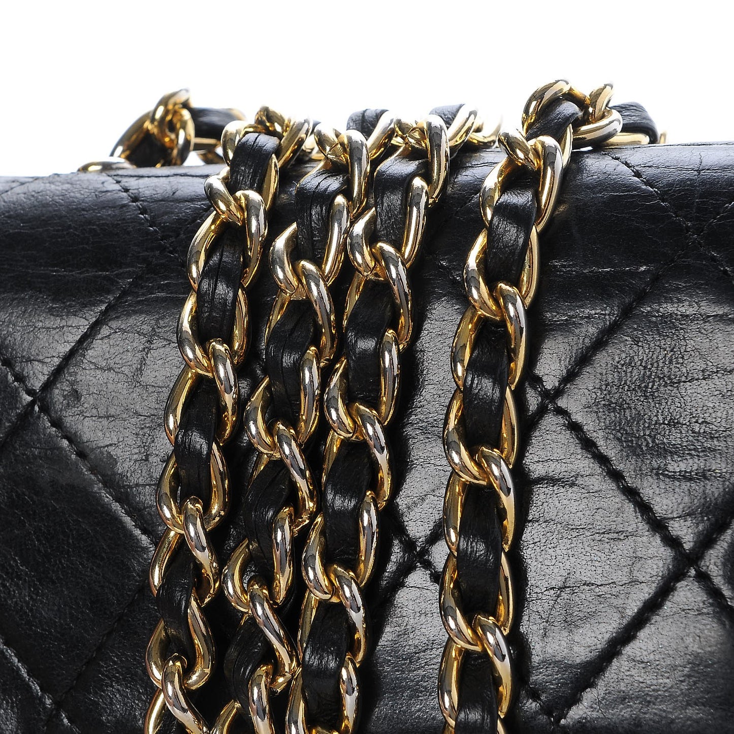 Lambskin Quilted Mini Square Flap Black