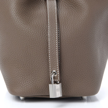 Hermes Taurillon Clemence Picotin Lock 18 PM Etoupe 10 of 11