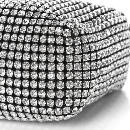 Alexander Wang Mesh Crystal Rhinestone Mini Heiress Pouch Black Silver 8 of 8