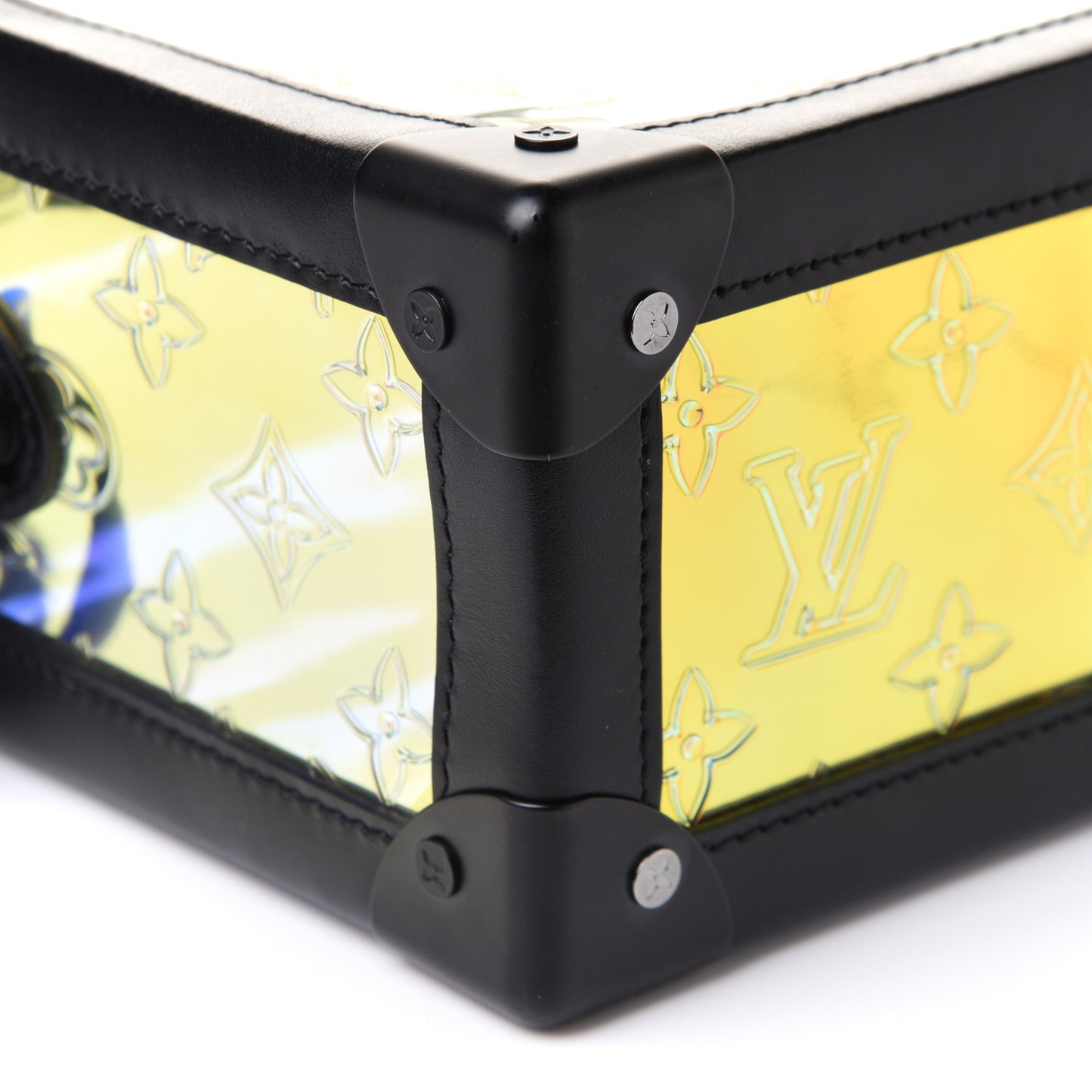 Calfskin PVC Monogram Solar Ray Soft Trunk Iridescent Prism Black