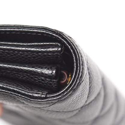 Chanel Caviar Quilted Large Gusset Flap Wallet Black 11 of 14