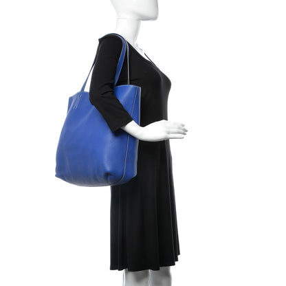 Hermes Taurillon Clemence Double Sens 36 Reversible Tote Graphite Bleu Electrique 2 of 23