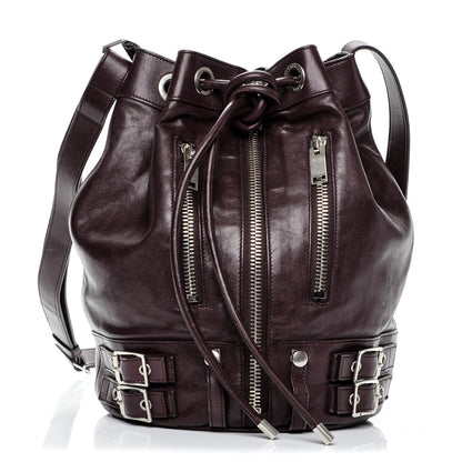 Saint Laurent Calfskin Medium Rider Bucket Bag Bordeaux 1 of 11