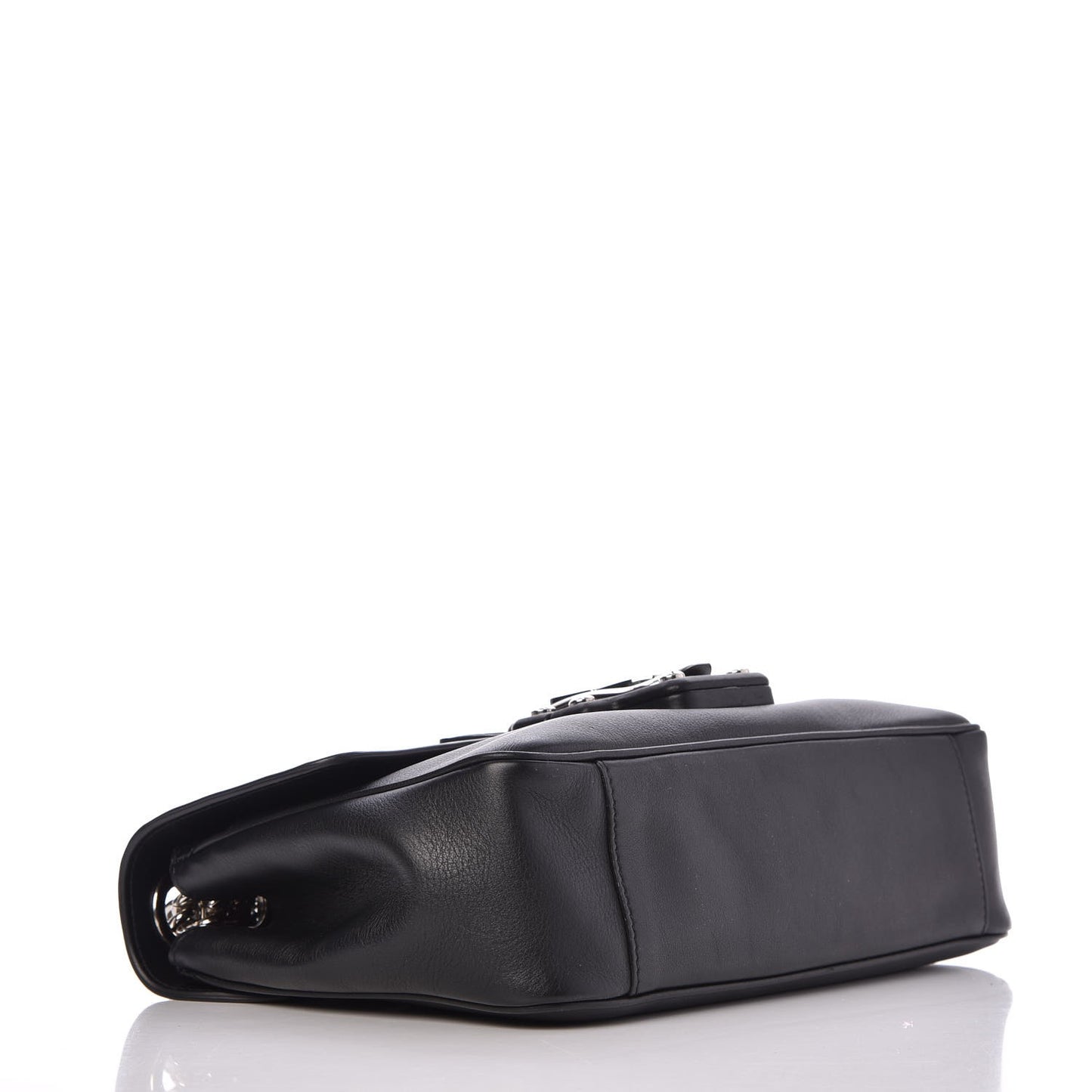 Calfskin Lucia Chain Shoulder Bag Black