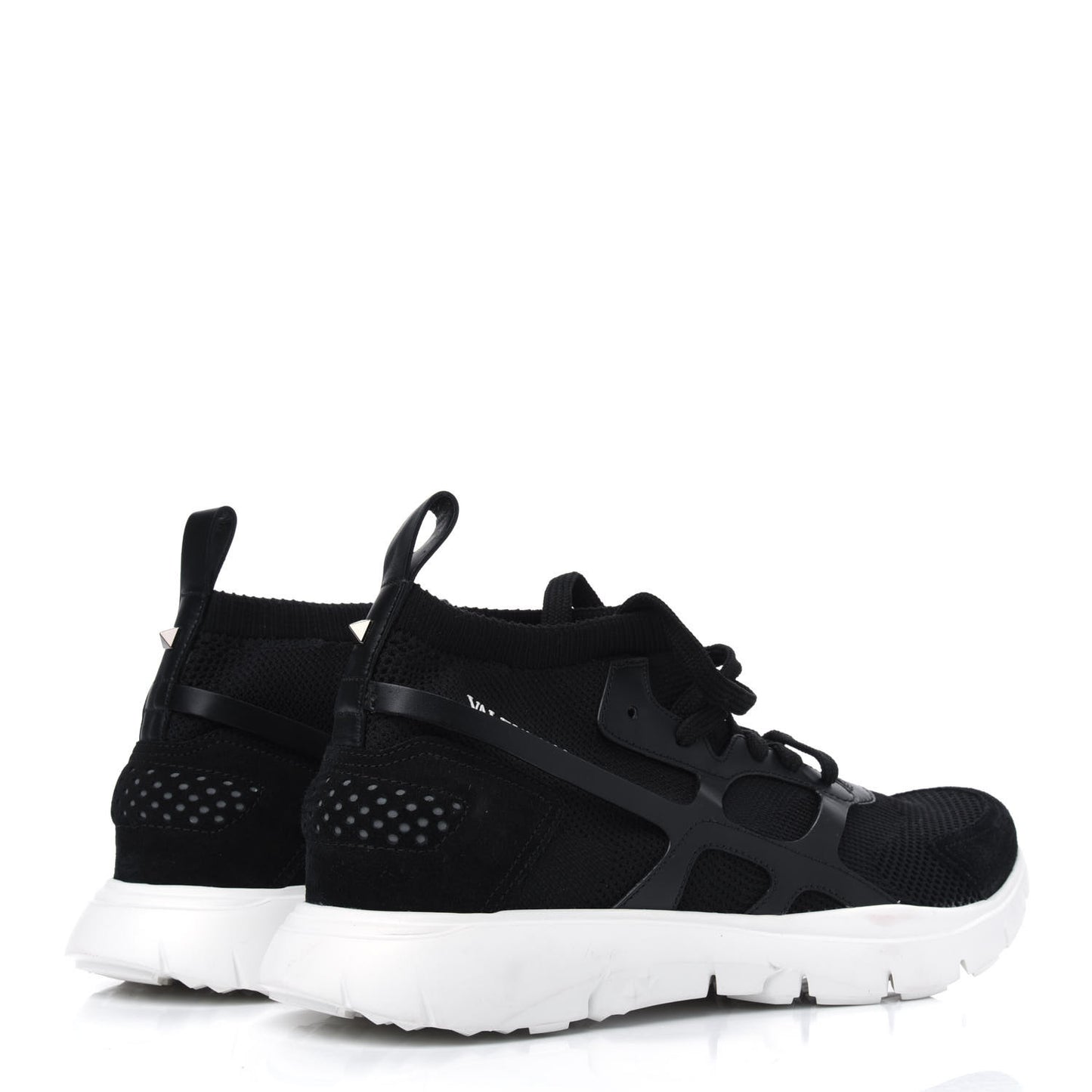 Calfskin Mesh Mens Sound High Sneakers 43.5 Black