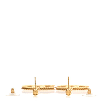 Chanel CC Drop Earrings Matte Gold 3 of 5